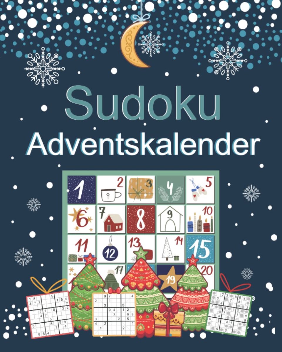 SnelShoppen - Sudoku Advent Kalender met 200 Sudoku Puzzels in 3 Moeilijkheidsniveaus | Nordic Kerst Motieven voor Feestdagen en Puzzelliefhebbers