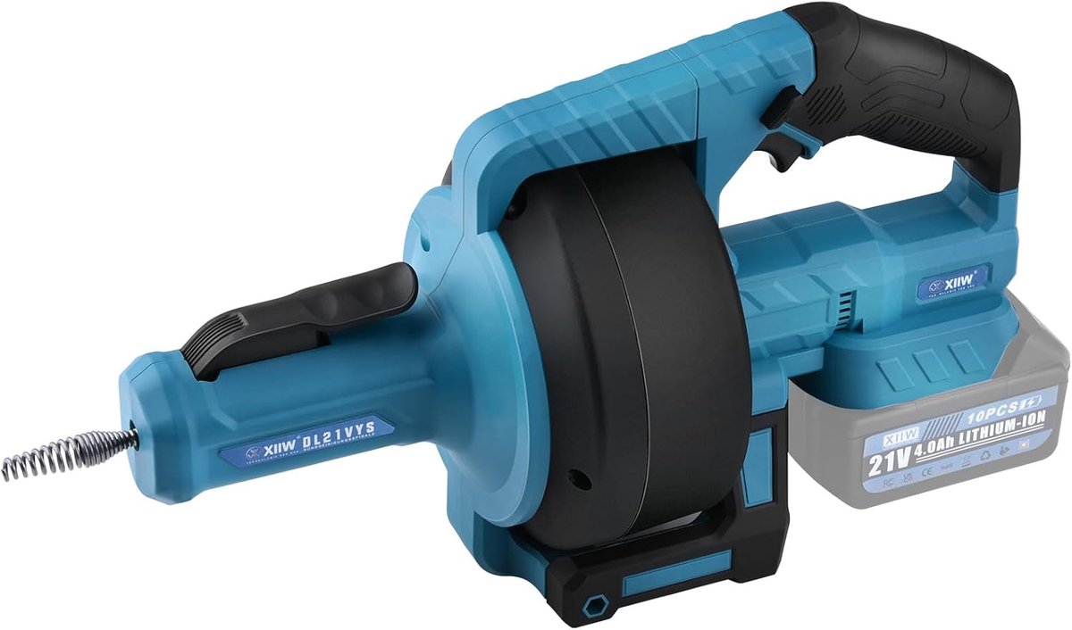 SnelShoppen - Krachtige Ontstopper Set met 7.6 m Flexibele Spiraal, Variabele Snelheid & Vooruit/Achteruit, Afvoerontstopper voor Toilet, Badkamer, Ke