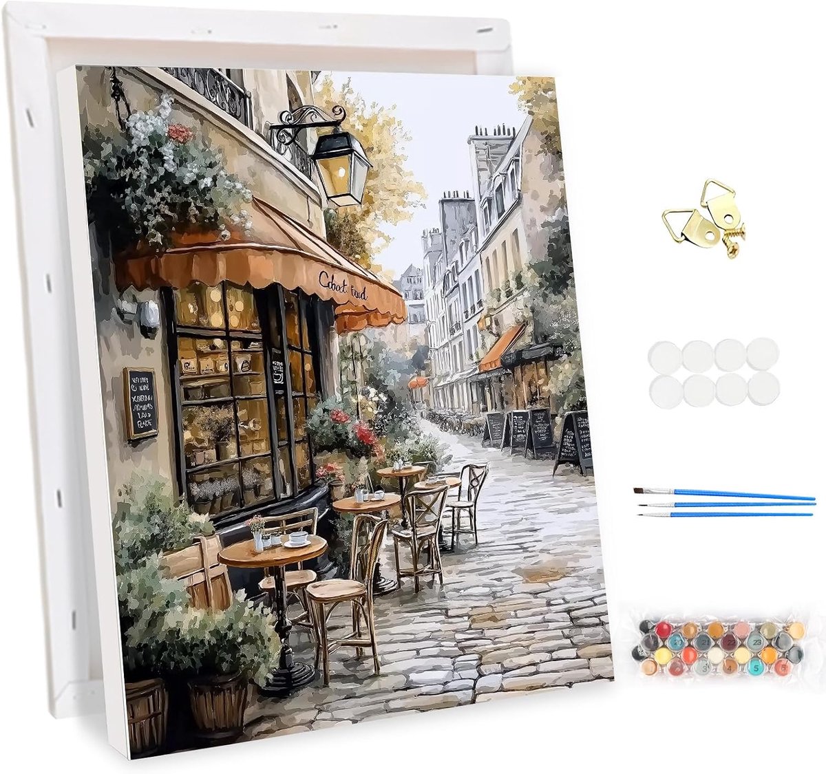 SnelShoppen - Schilderen op Nummer Set voor Volwassenen - DIY Landschap met Stretched Canvas, 3 Penselen, Acrylverf - Perfect voor Beginners, Wanddeco