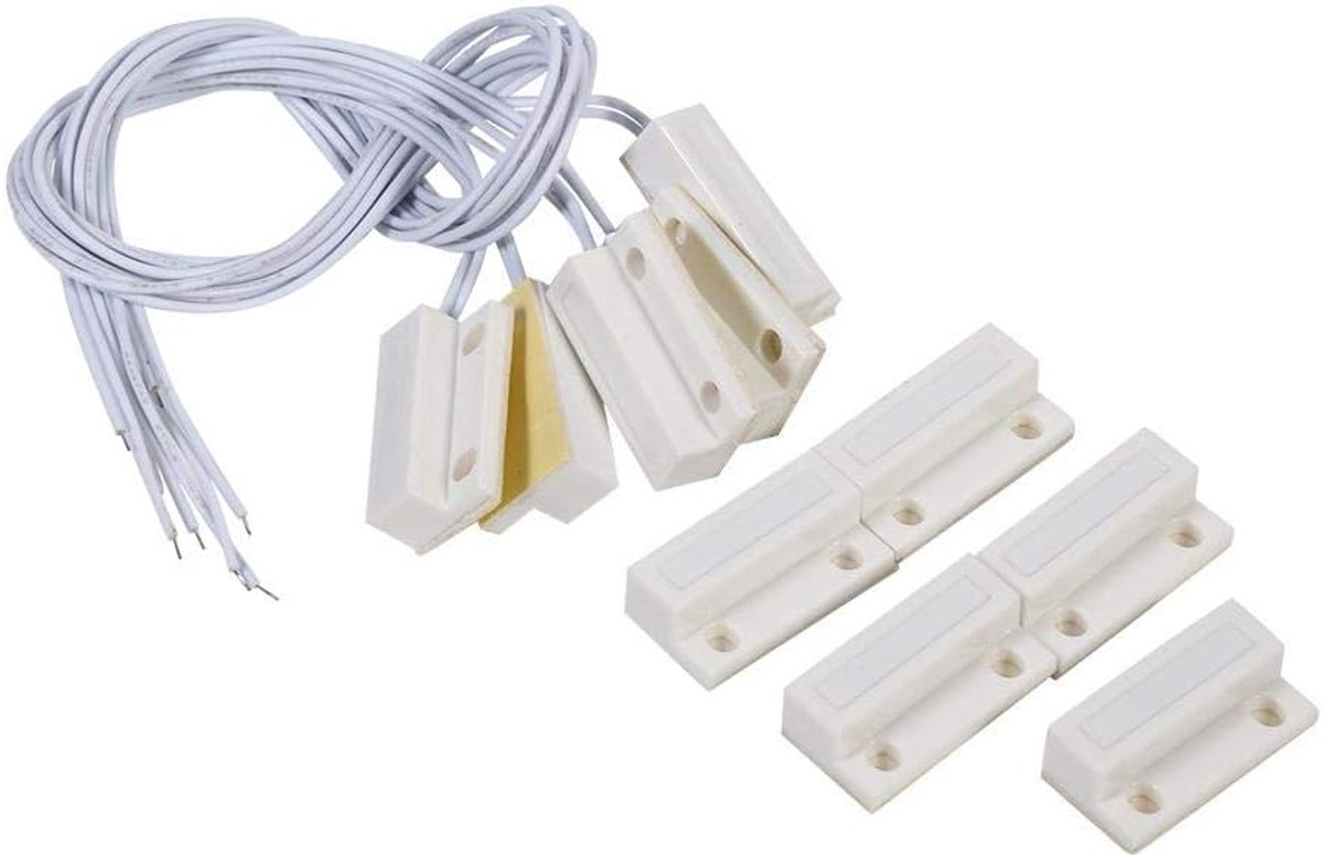 SnelShoppen - Deur en Raam Sensoren MC-38 Ingebouwd Bedraad Magnetisch Schakel Alarm Systeem voor Houten Deuren en Ramen - Ideaal voor Thuisbeveiligin