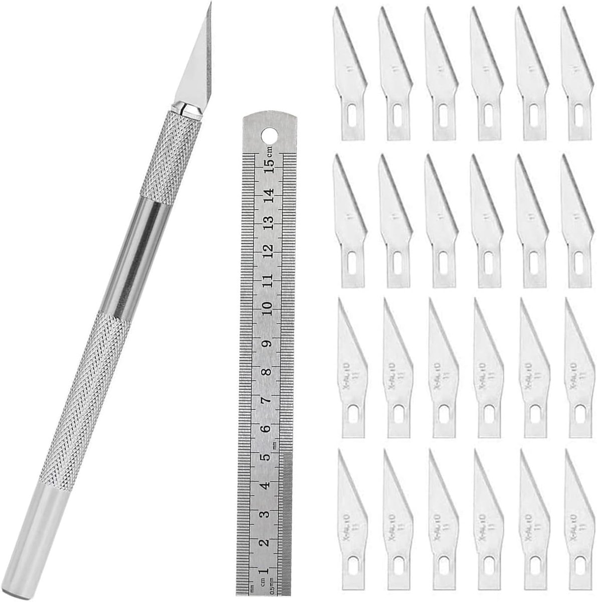 Thijox - Scalpelset Precision Carving Craft Messenset met 40 Reservemesjes - Knutselmes, Cuttermes, Hobbymes, Snijmes voor Doe-Het-Zelf Kunst en Sculp