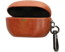kwmobile Kunstleren hoes voor Sony WF-1000XM5 – Slim cover met karabijnhaak – Opbergtasje voor oordopjes – Etui in bruin