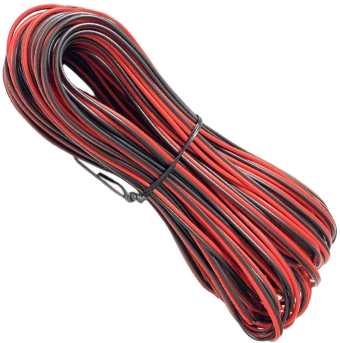 SnelShoppen - 20m 22AWG draad rood zwart zilver geplateerde koper 2-draad kabel verlengkabel voor LED striplichten en elektronische circuits