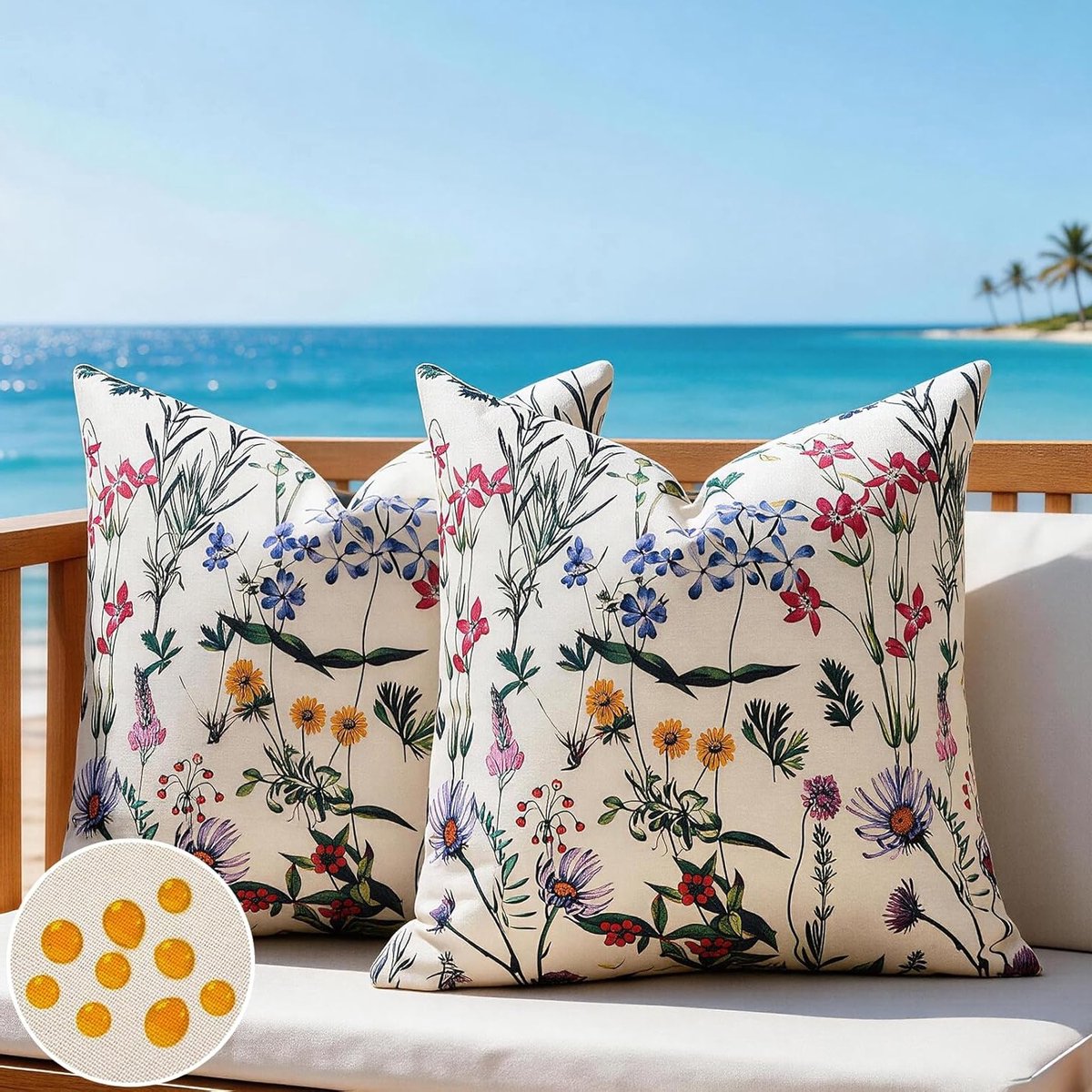 Decoratieve Kussenhoezen met Groene Bloemen voor Lente en Zomer - 2 Stuks, Dubbelzijdig, Perfect voor Sofa, Slaapkamer en Tuin, 45x45 cm