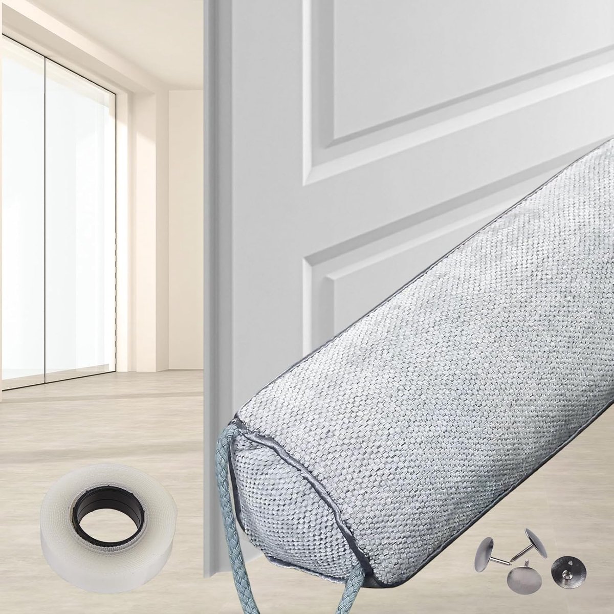 SnelShoppen - Draught Excluder voor Deuren 82 cm - Geluidsisolatie en Koude Stopper - Zware Kwaliteit Deurafdichting van Stof - Energie Besparende War
