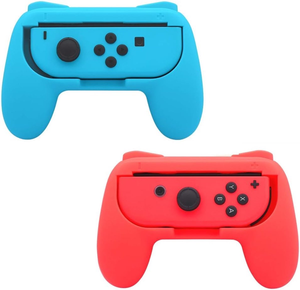 SnelShoppen - Joy-Con Handvatten voor Nintendo Switch, Set van 2, Ergonomisch Design, Hoogwaardig ABS, Rood/Blauw, Gemakkelijk te Installeren