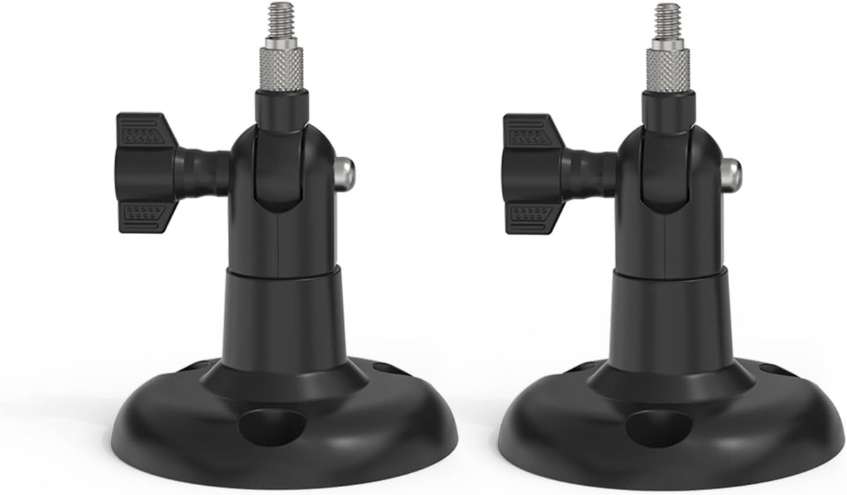 SnelShoppen - Wandmontage voor Buiten Camera Plus - 2 Stuks Zwart - Verstelbare Bevestiging met 360° Draaibaarheid en 90° Kanteling - Geschikt voor Bu