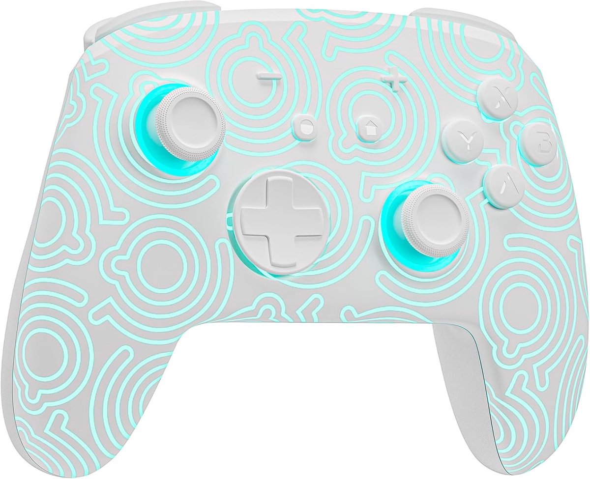 SnelShoppen - Draadloze Switch Controller voor Nintendo Switch 2/OLED/Lite - Bluetooth Pro Controller met 7 Kleurrijke LEDs, Turbo en Motorbesturing -