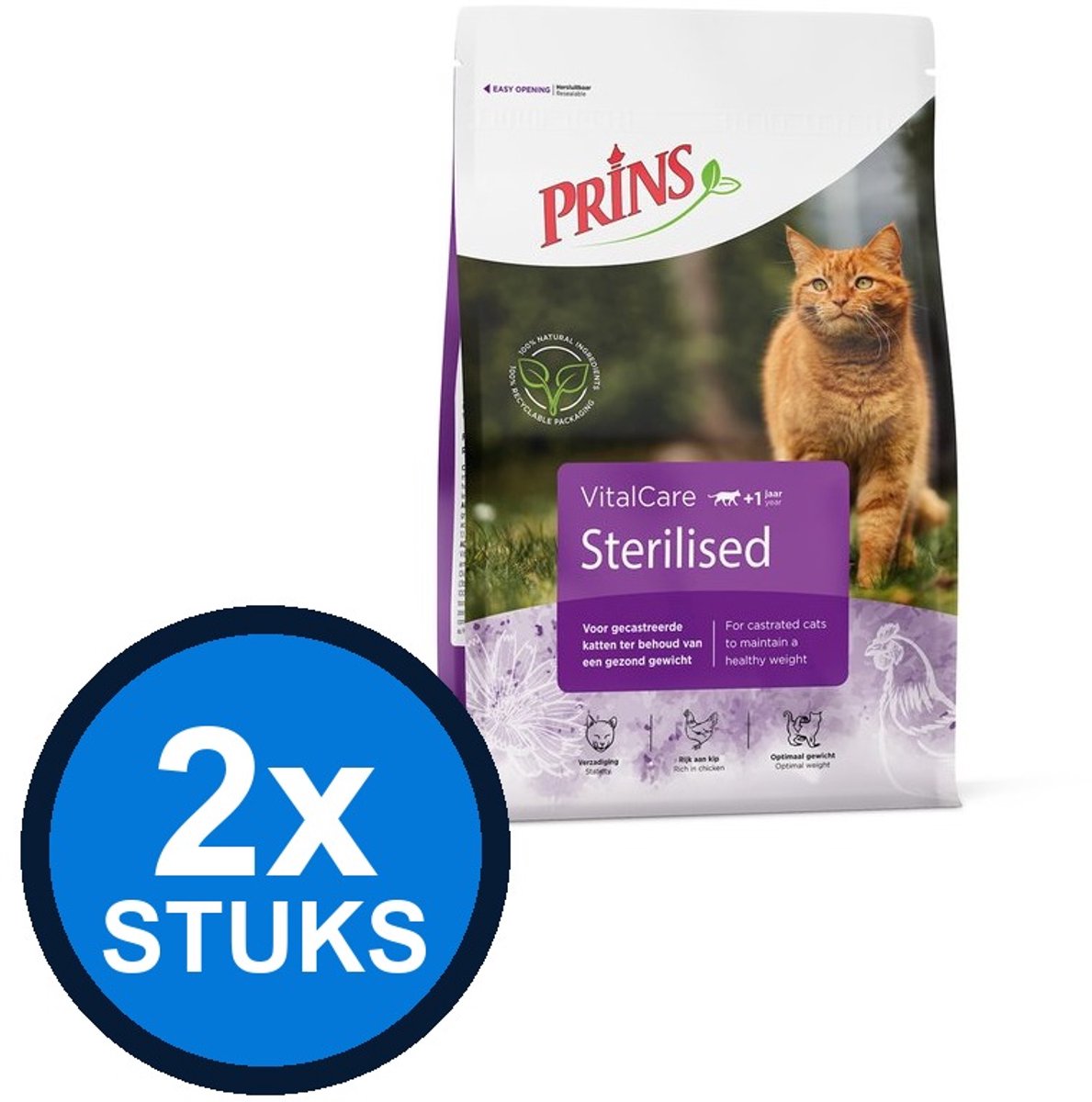 2x Prins - VitalCare sterilised 4kg - Kattenvoer - 4 kg