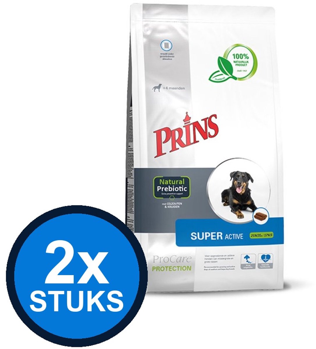 2x Prins - ProCare protection super active 3kg - Hondenvoer - 3 kg