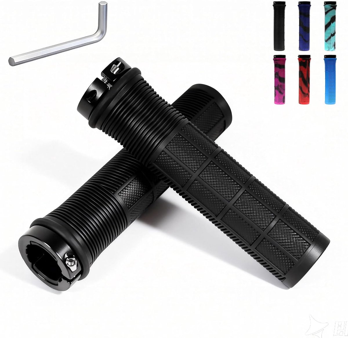 SnelShoppen - Fietshandvatten met Eenvoudige Locking, Antislip Rubber Handgreep, Ergonomisch Vervanghandvat voor Mountainbike, E-bike, BMX, Scooter en