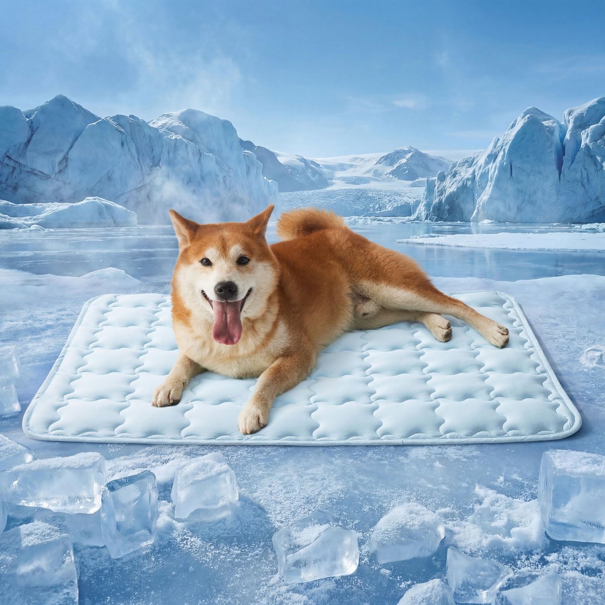 Cooling Hondenmat Q-Max >0.5 - Verkoelende Koelmat voor Hond en Kat - Wasbaar en Antislip - Ademend Zomerbed - Blauw - 41 x 28 inch (XL-Crate)