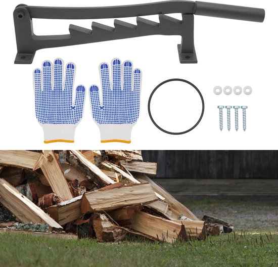 Velori Handmatige Houtklover - Wandgemonteerde Houtsplijter - Brandhoutklover - Houtsplijter voor Aanmaakhout - Gietstaal - 40,5 cm Mes — afbeelding 3