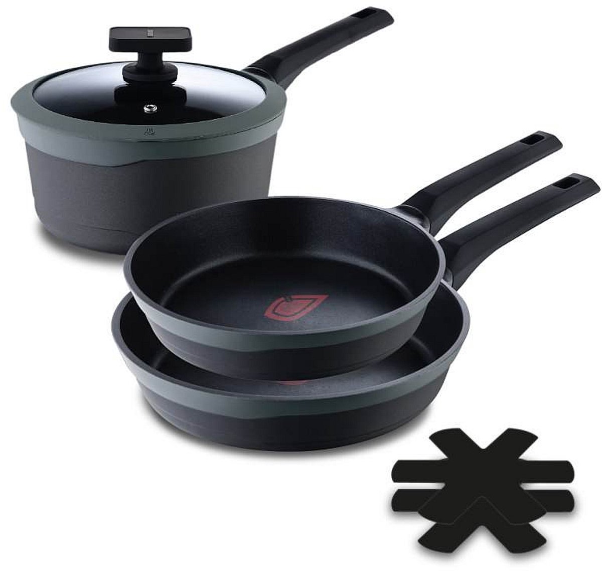 Pannenset Masterpro GASTRO 4 Onderdelen Zwart Aluminium