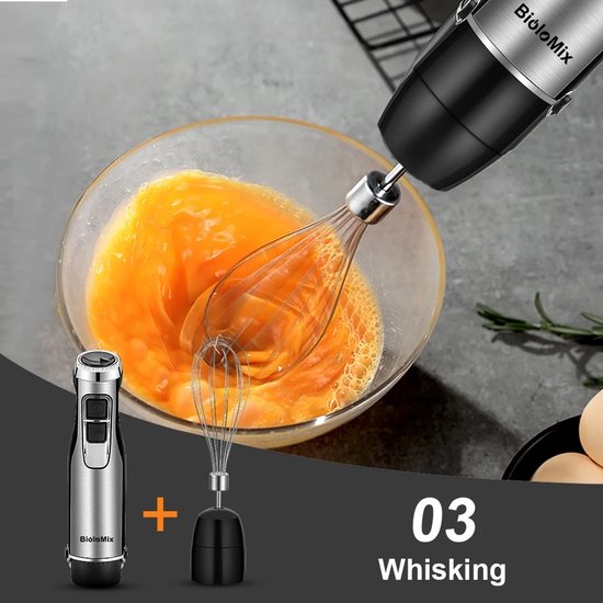 Zerova 4-in-1 Staafmixer set - Blender Smoothie - Handmixer met Mengkom - 600l mengbak - 1200W - 6 snelheden - Turbo - Zwart van Zerova — afbeelding 3