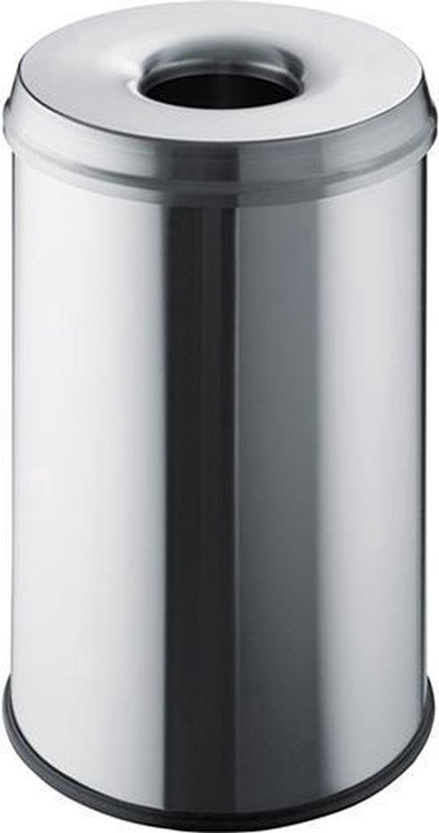 HELIT Metalen safety afvalbak - 30 liter - Metaal - RVS - dxh 335x470 mm