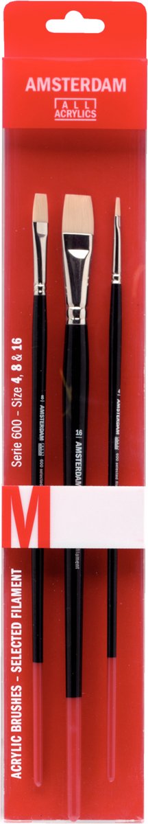 Amsterdam Penselenset serie 600, M (4-8-16 mm) - synthetisch plat — afbeelding 5