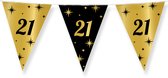 21 jaar Leeftijd verjaardag vlaggetjes - zwart/goud - 10 meter - versiering - feestartikelen