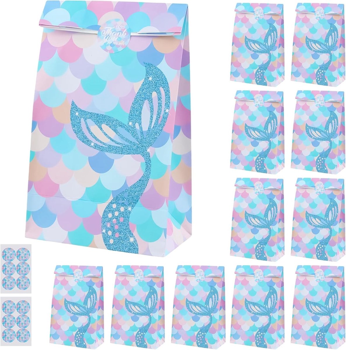 Papieren Cadeauzakken - 12 Stuks, Ideaal voor Sweets, Feestjes en Verjaardagen, Geschikt voor Trouwen en Kerstdecoratie