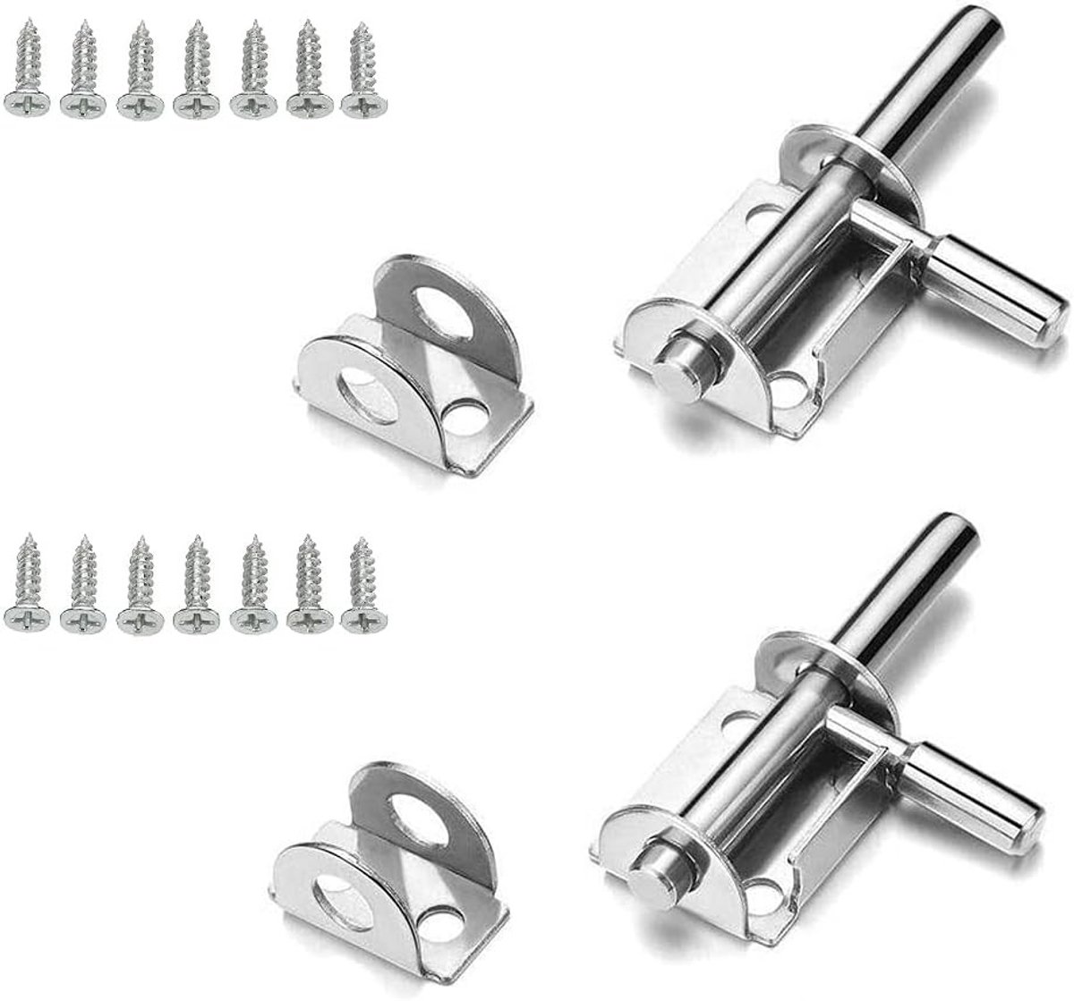 RVS Kleine Latch 65mm - 2 Stuks Bolt Latch met Schroeven voor Tuinen, Kamers en Meubels