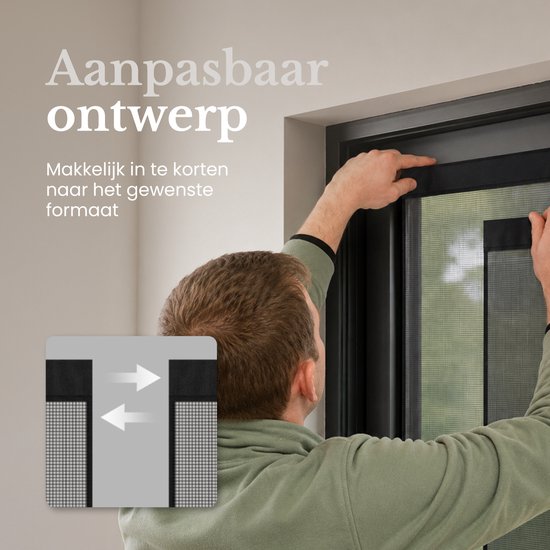 O'DADDY® Vliegengordijn Lamellenhor - 100x260 cm - Deurgordijn - Hordeur - Aanpasbaar Ontwerp - Glasvezel - Deurhor Zwart