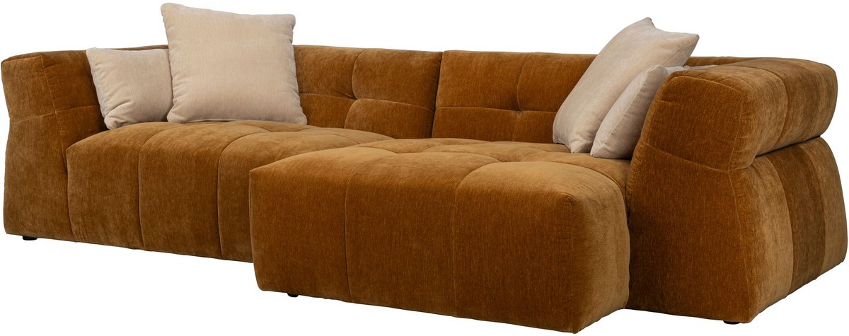 Dutchbone Hodge Bank met Chaise Longue Rechts Okergeel - Geel