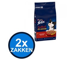 2x Felix - Dubbel Zo Lekker Droog Adult Rund & Kip - Kattenvoer Droogvoer - 4 kg