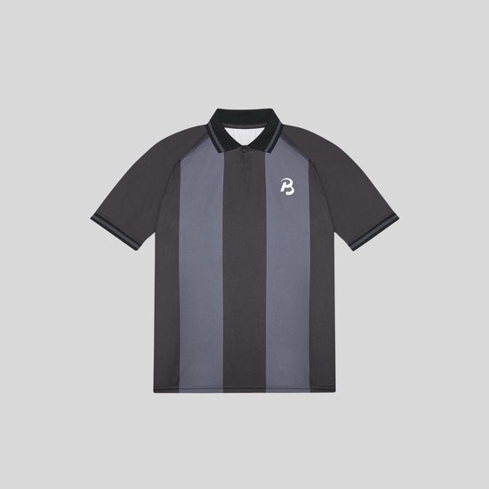 Polo unisexe Badèl Sports – Vêtements de Padel – Respirant et résistant – Zwart/ Grijs – Taille S
