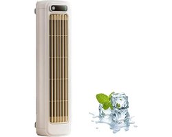 Airconditione Airconditioner, Stille Draagbare Airconditioner Met 3 Snelheden, Bladloze Koeltorenventilator(Beige) Oplaadbaar Twee haken inbegrepen
