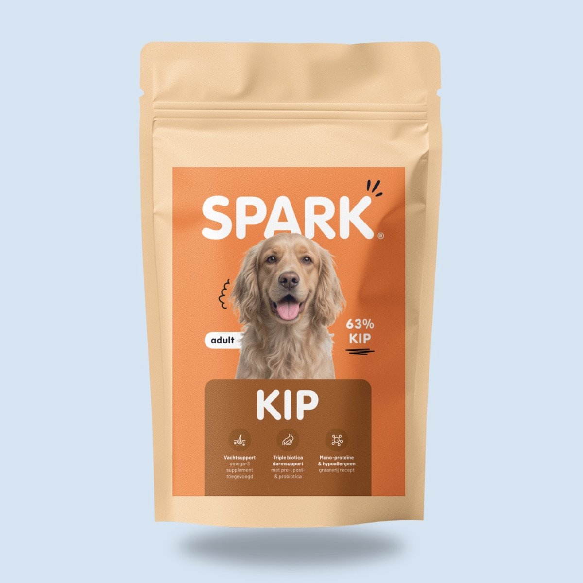 Spark - Volwassen Hondenbrokken - Verse Kip - Hypoallergeen - Graanvrij - Middelgrote Honden -3KG