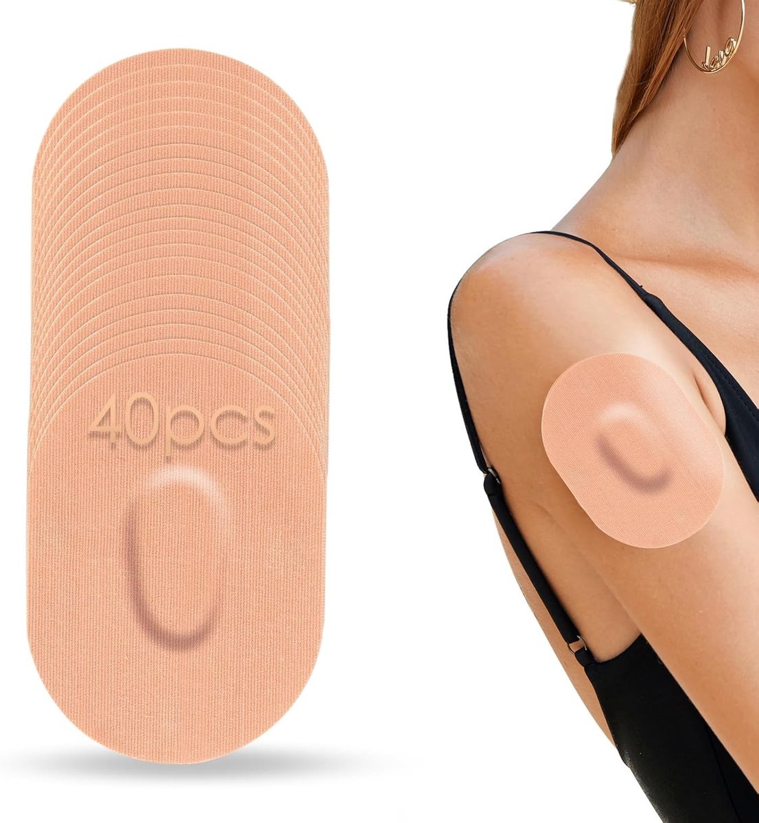 40 Stuks Waterproof Overpatches voor Dexcom G6 Sensor, Ademend en Huidvriendelijk Zelfklevend Plakband (Beige)