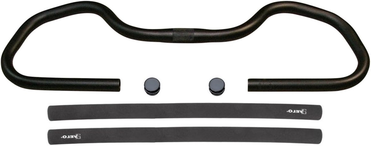 Multiposities Stuur - Fietsstuur Aluminium - Comfortabel Fietsen - Drie Greepposities - 600 mm Breed - Mat Zwart