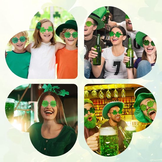 6x Kinderzonnebril Klavertje Vier - Grappige Feestbril zonder Montuur voor Kinderen en Feestjes — afbeelding 4