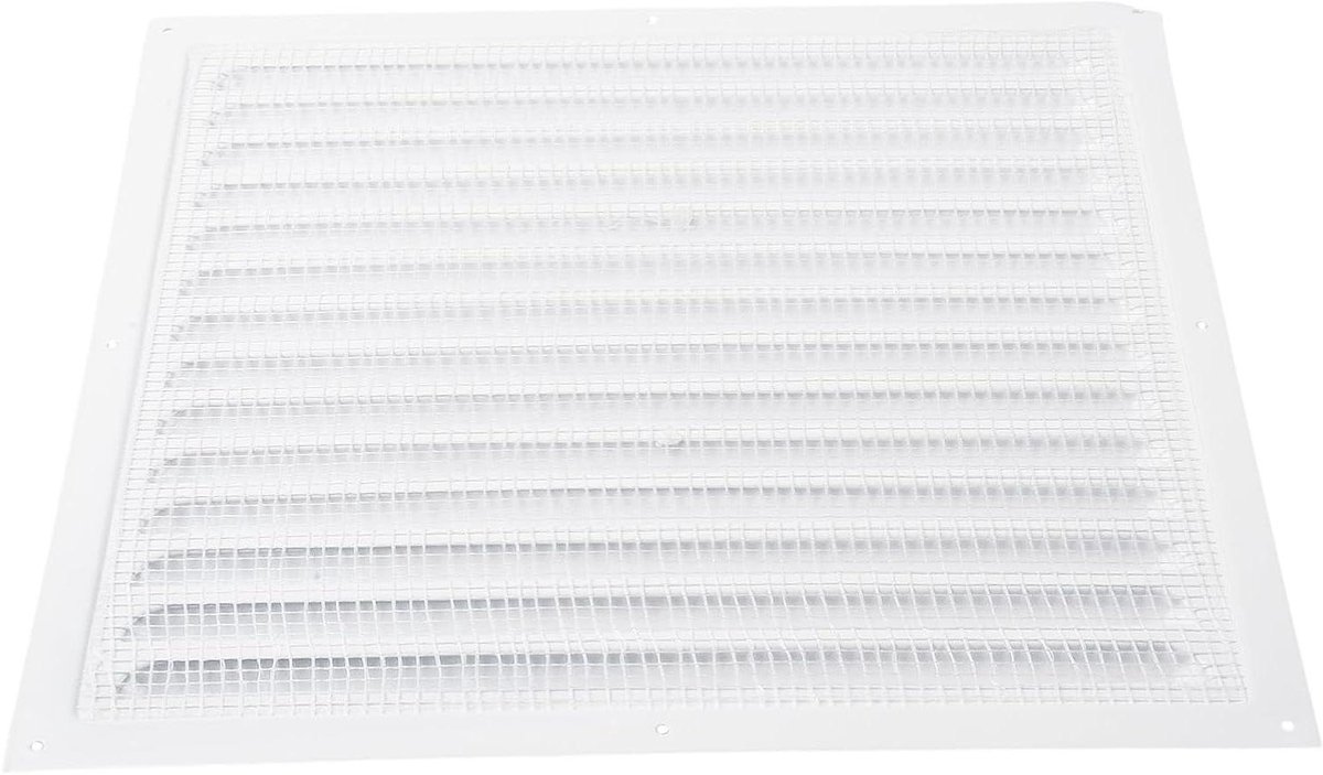 Metalen Ventilatierooster - Lamelopening Afdekking - Ventilatie Afdekken - Insectenhor - 300 x 300 mm - Wit