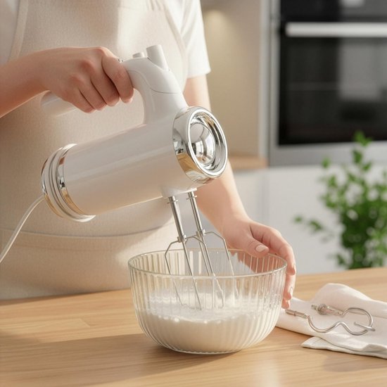 Elektrische Handmixer - Keukenmixer Gardes - Bakken Mixen - 3 Snelheden - 250 Watt - Wit — afbeelding 2