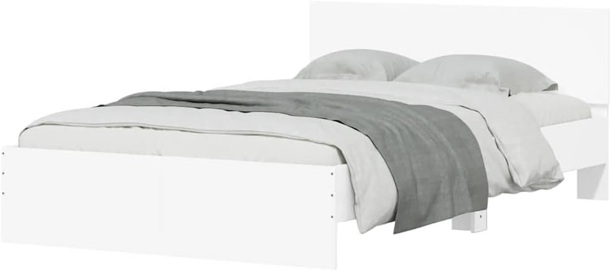 Bedframe met hoofdeinde - Led bedframe - Slaapkamer inrichten - Geïntegreerde RGB verlichting - 140x200 cm - Wit