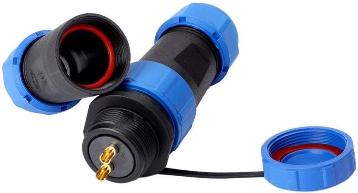 Waterdichte Luchtvaartconnector - Stekker Connector - Buitenverlichting Installeren - IP68 Waterdicht - 2-polig - Zwart