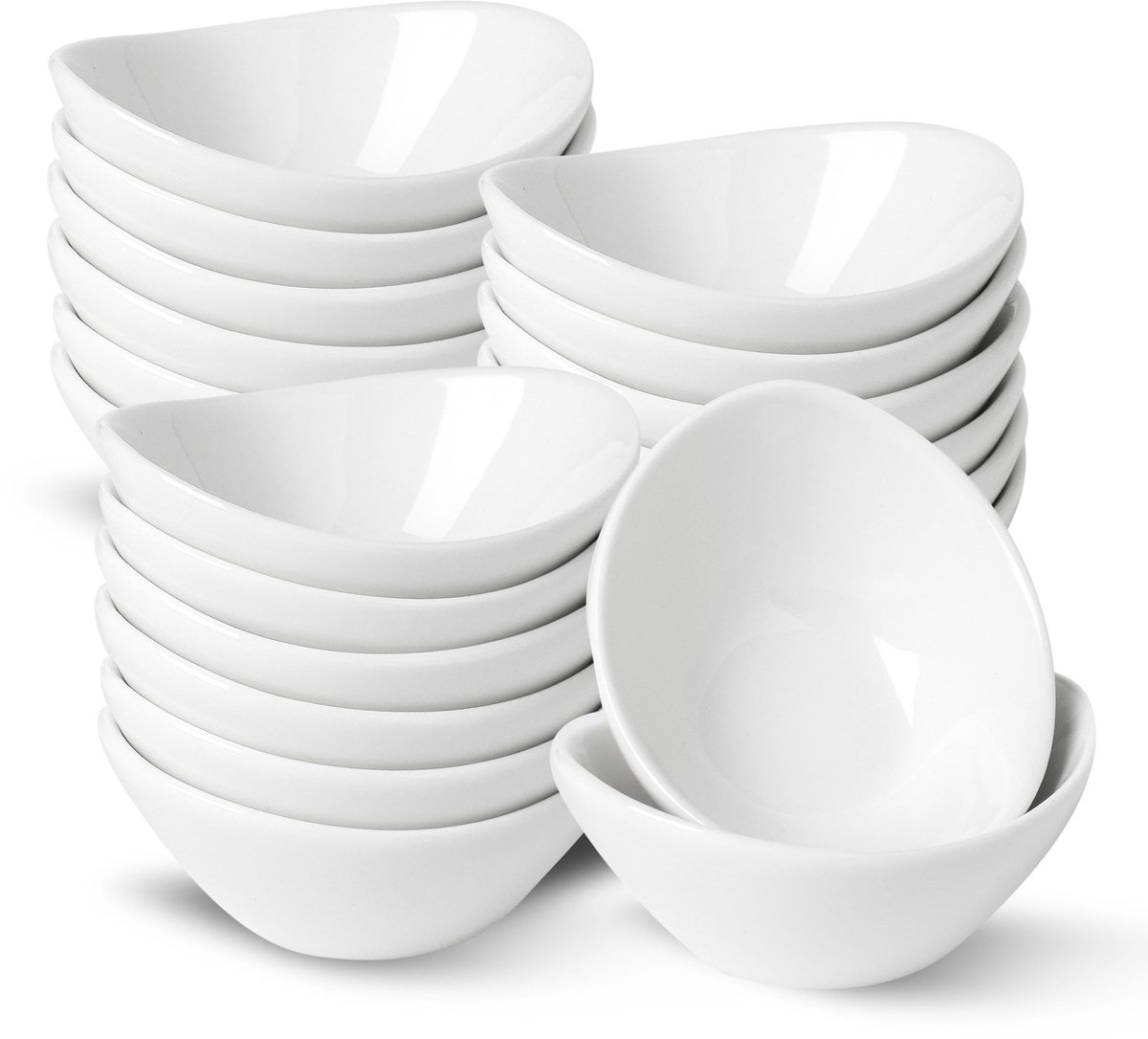 Sauskommen van porselein, snackschalen, witte sojakommen, kleine snackschalen voor ketchup, specerijen, azijn, sauzen, sushi, 50 ml