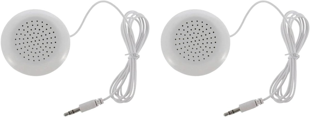 Mini Speaker Pads - Draagbare Speakers - Ontspannend Luisteren - Kleine Geluidspoel - 2 stuks - Wit