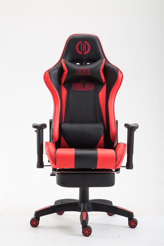 Racing bureaustoel - Gaming stoel - Comfortabel Zitten - Verstelbare Rugleuning - 142 cm hoog - Zwart Rood — afbeelding 3
