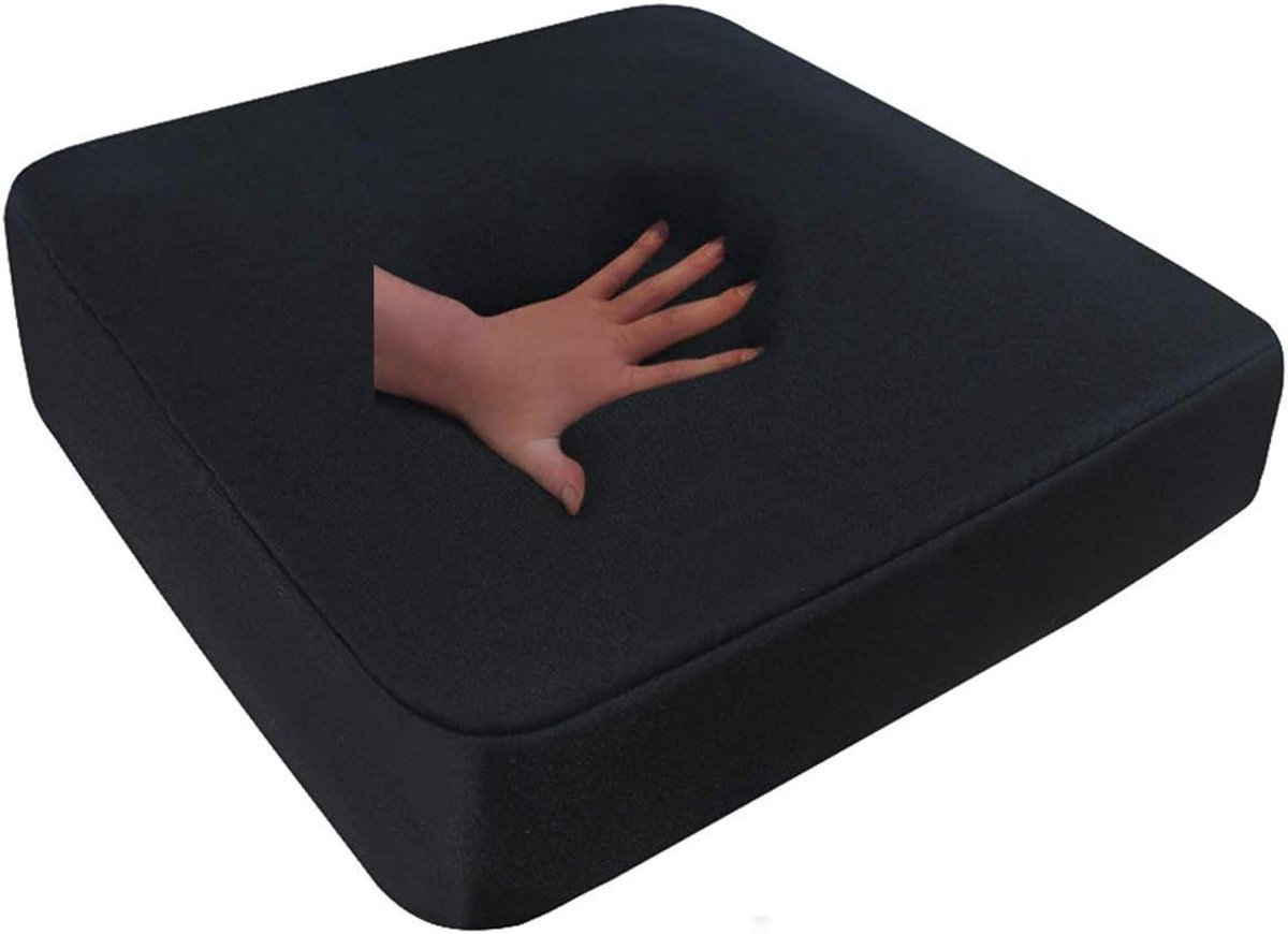 Opvouwbaar Gelschuim Zitkussen voor Comfort en Drukverlichting - Zwart