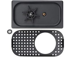 Glazenwasser Bar - Spoelbak Bekers - Snel Glazen Spoelen - Automatische Spuitfunctie - 325x175x65MM - Mat Zwart