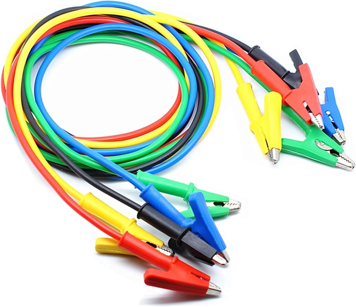 Testkabels Krokodillenclips - Meetkabels Multimeter - Elektronica Testen - Kleurgecodeerde Kabels - 1 meter - 5 Kleuren