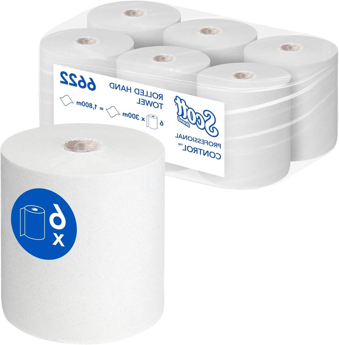 Papieren Handdoeken - Keukenrol - Hygiënisch Werken - Super Absorberend - 6 Rollen 300m - Wit