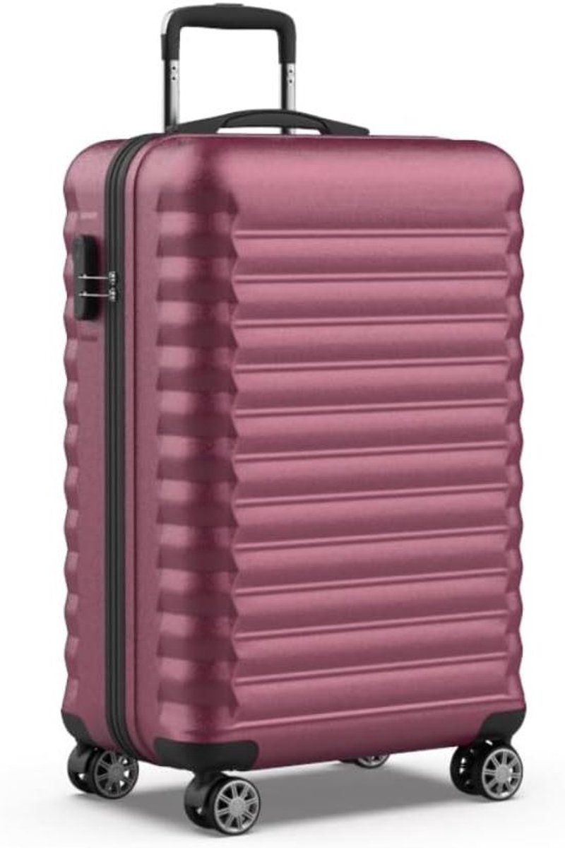 Koffer Medium - Reisbagage - Veilig Reizen - Lichtgewicht ABS - 63 cm - Zwart