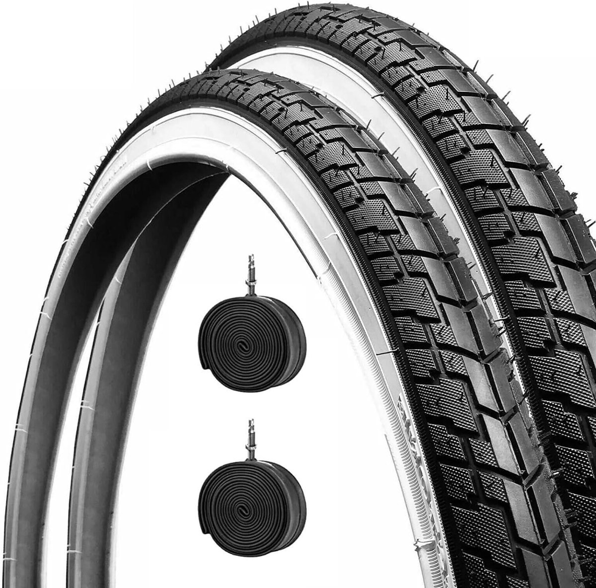 Fietsonderdelen Set - Banden Binnenbanden - Fietsen Onderhouden - Butyl Binnenbanden - 26 x 1.75 - Wit