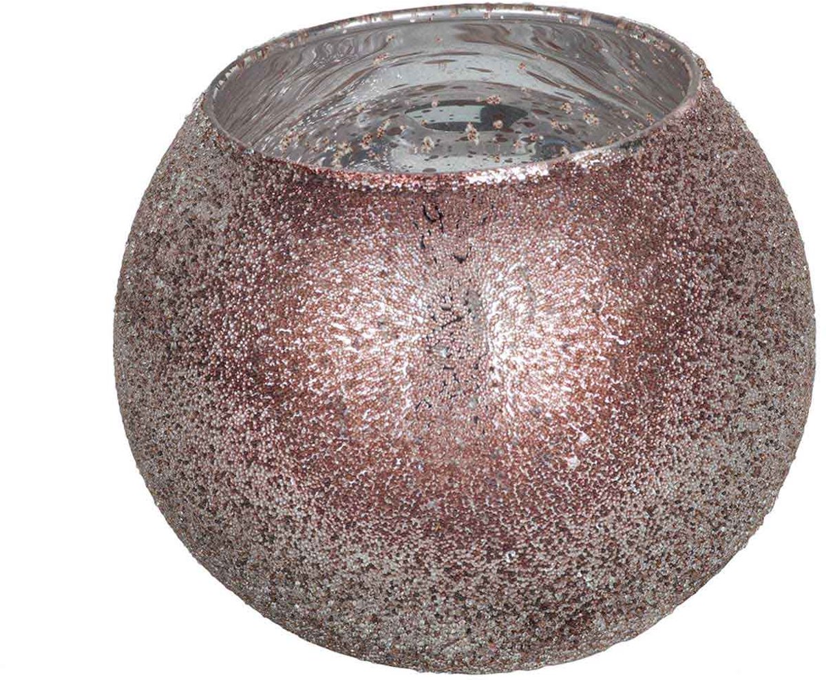 Cosy @ Home Theelichthouder Sugar Roze D11xh10cm Gla