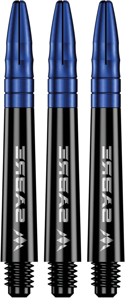 Dart Assen - Polycarbonaat Assen - Precisie Darts - Aluminium Grip - 40 mm - Zwart Blauw