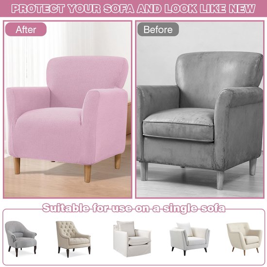 Fauteuilhoes met armleuningen, elastisch, fluwelen bankovertrek voor stoelen en gestoffeerde stoelen, zachte stoelbeschermer, stoelhoes, universele pasvorm voor woonkamer — afbeelding 5