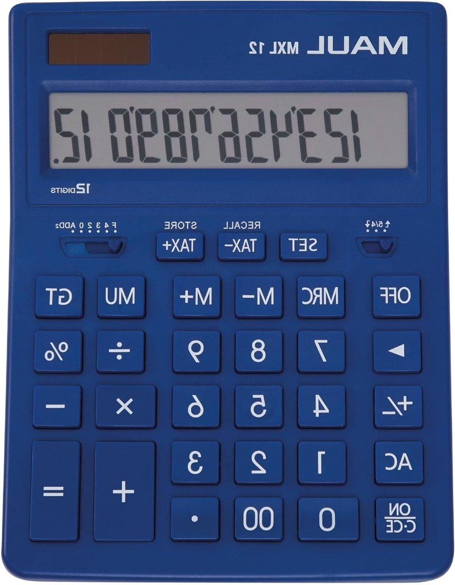 Rekenhulp - Zakencalculator - Dagelijkse berekeningen - Groot display - 20.5 x 15.5 cm - Blauw